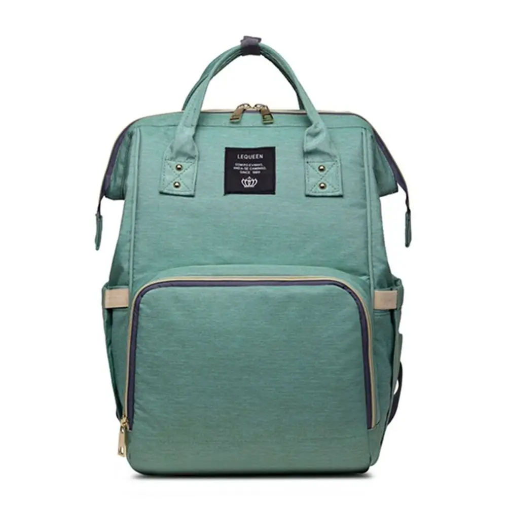 light green Брендовая дизайнерская модная сумка для подгузников для мам, Большая вместительная сумка для детских подгузников, рюкзак для путешествий, сумка для ухода за ребенком - Цвет: light green