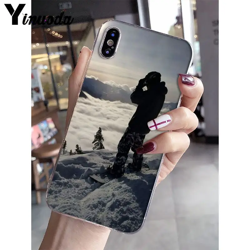 Yinuoda Snow Die Лыжный Сноуборд спортивный прозрачный мягкий силиконовый чехол для телефона чехол для iPhone X XS MAX 6 6S 7 7plus 8 8Plus 5 5S XR - Цвет: A2