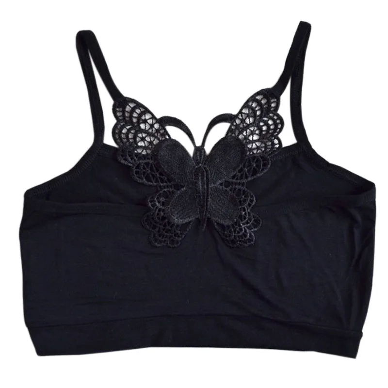 Нижнее белье женское черное белое с дышащей бабочкой|tops blusas|cropped femininosexy back |