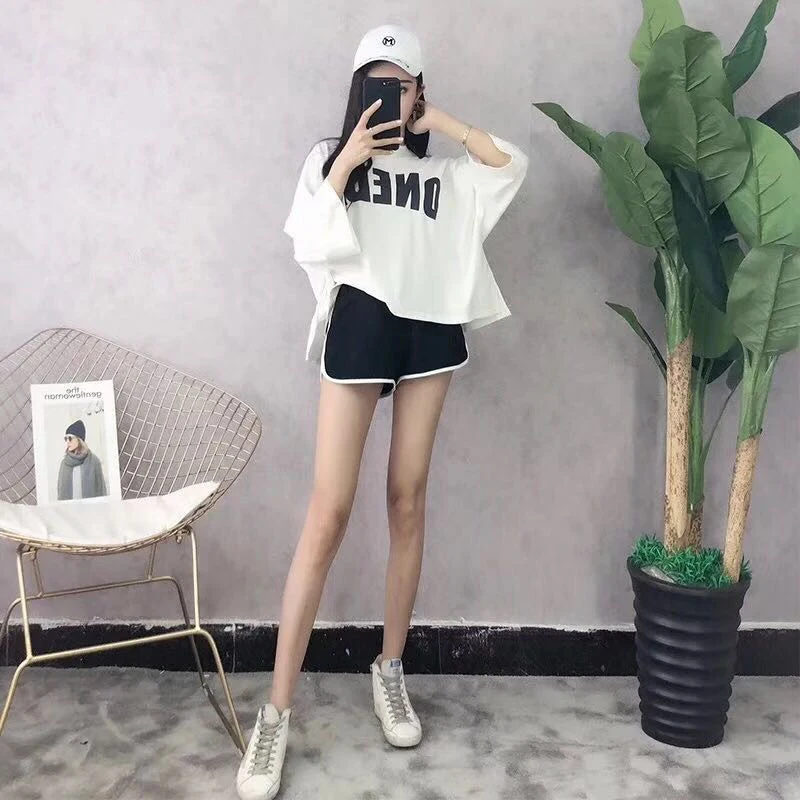 Новинка 2019 летние резинка на талии шорты костюмы модный Повседневный Спортивный