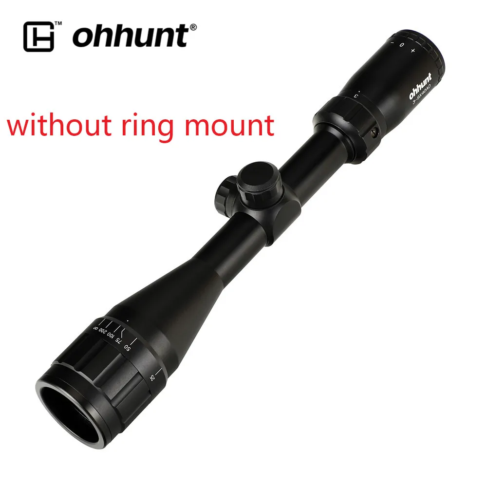 Ohhunt 3-9x40 AO тактический прицел охотничий прицел 25,4 мм 1 дюйм оптический прицел охотничий стрелковый прицел - Цвет: without ring mount