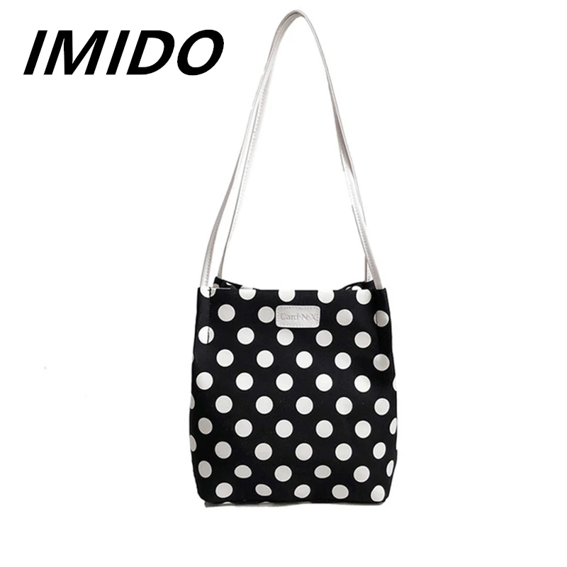 IMIDO 2019 Dot Shopping женские одно плечо Диагональный складной холщовый мешок корейских