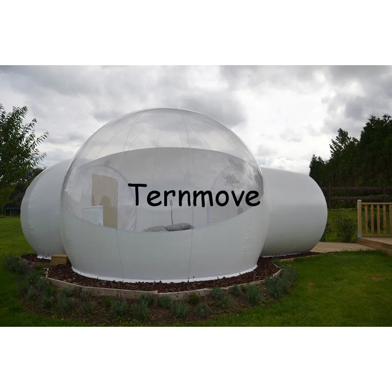 Двухкомнатный открытый полупрозрачный надувной тент для лужайки прозрачный