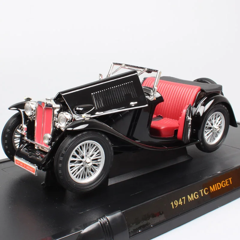 1/18 Big Scale brand classic 1947 MG TC MIDGET T-type sports vehicles seater convertible& diecast models cars toys for children