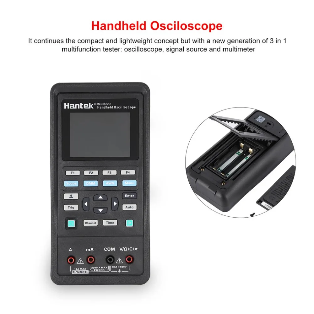Hantek 2C42 цифровой мультиметров Ручной осциллограф 3 в 1 интеллектуальный