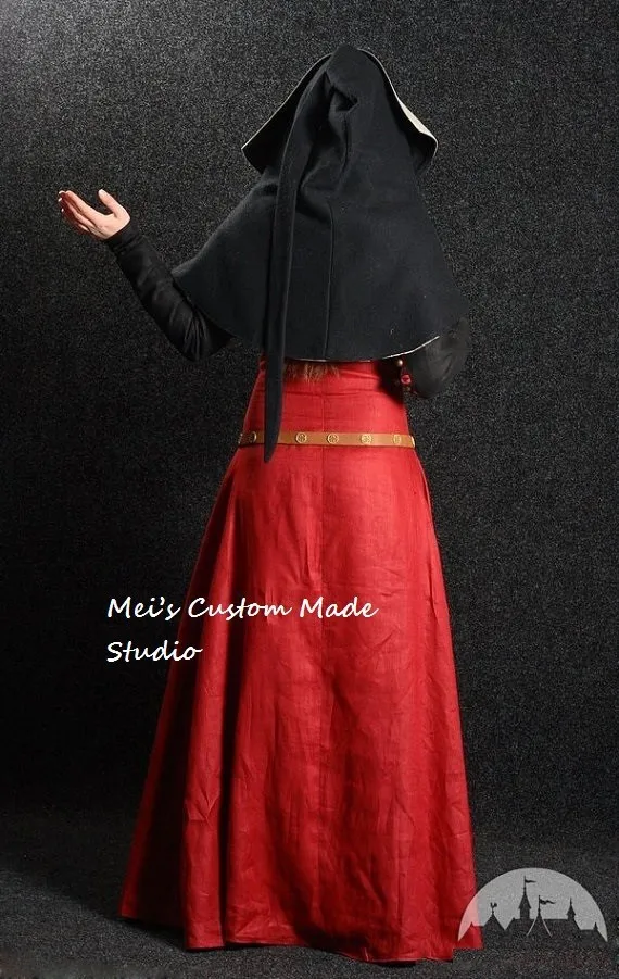 Изготовленное на заказ средневековое платье монахии с отстегивающимися