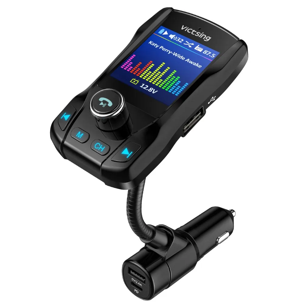 VicTsing 1," Bluetooth Автомобильный fm-передатчик PD& QC3.0 беспроводной радио адаптер аудио приемник Hands-free Поддержка TF/Aux/u-диск