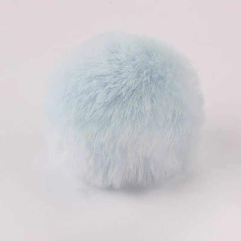 Sky Blue 12 шт./лот, яркие искусственные помпоны-кролики, Меховые помпоны, 5 см, ручная работа, милые Меховые помпоны, шарики для шляп, брелки, помпоны, аксессуары для самостоятельного изготовления, подарки - Цвет: Sky Blue