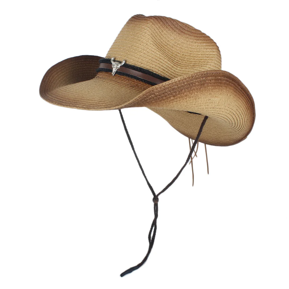 Женская Ковбойская соломенная шляпа с кисточками летняя пляжная в западном