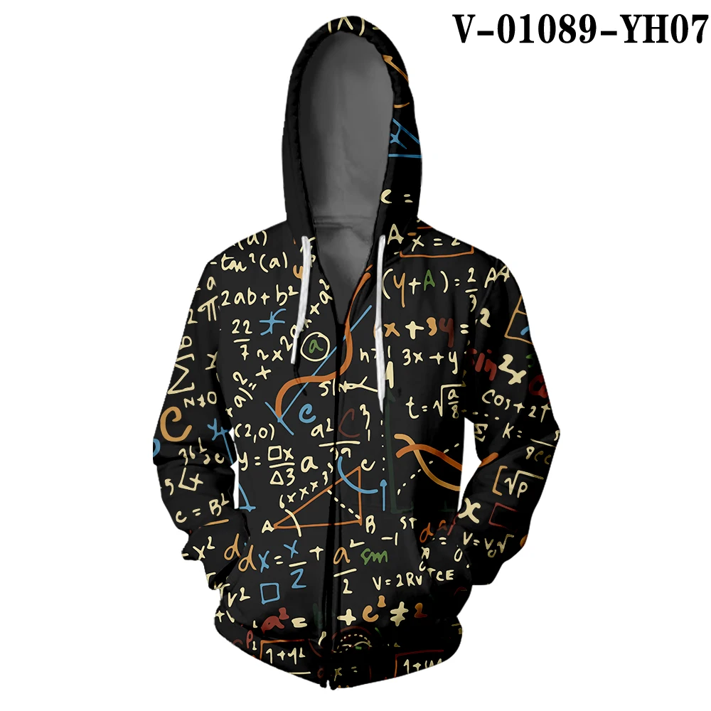 V01089 Толстовка с капюшоном на молнии WAMNI Science Formula, толстовка в стиле хип-хоп с 3D капюшоном, толстовки на молнии в консервативном стиле, эксклюзивная Толстовка для любителей исследований - Цвет: V01089