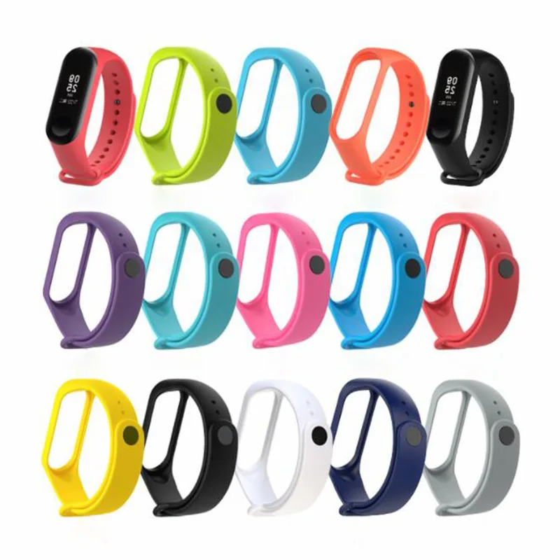 Ремешок силиконовый для Xiaomi Mi Band 4 3 Черный Сменный браслет на запястье |