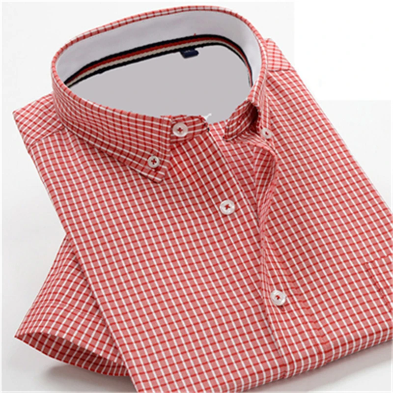 

Men's very large Plaid summer men Short sleeve cotton good sew workmanship dress Shirt casual plus size M-7XL8XL9XL10XL 38-50