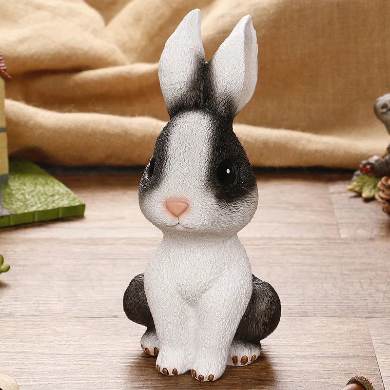 Super Cute Big Rabbit Save Money Piggy Bank Small and Medium Ornaments Three-color Resin Process | Дом и сад