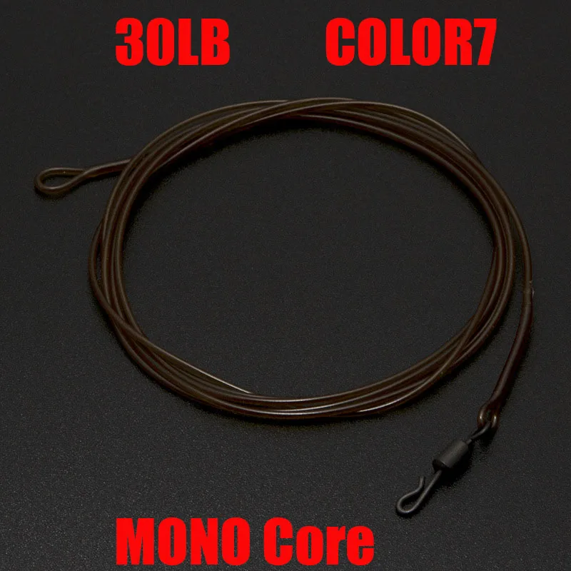 30.LB COLOR7 1 шт. леска для ловли карпа, плетеная/фторуглеродная/нейлоновая леска с зажимом для ловли карпа, быстросменная вертлюжная длина 1 м, 10 цветов - Цвет: 30.LB COLOR7