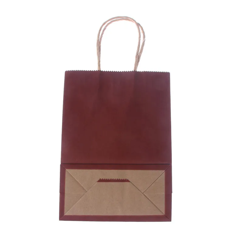 

1Pcs Reusable Kraft Paper Shopping Bag With Handle DIY Multifunction Wedding Birthday Party gift package bags