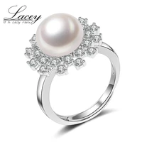 100 real freshwater pearl ring for women gift 925 sterling silver adjustable ring with aaaa natural pearl jewelry wedding