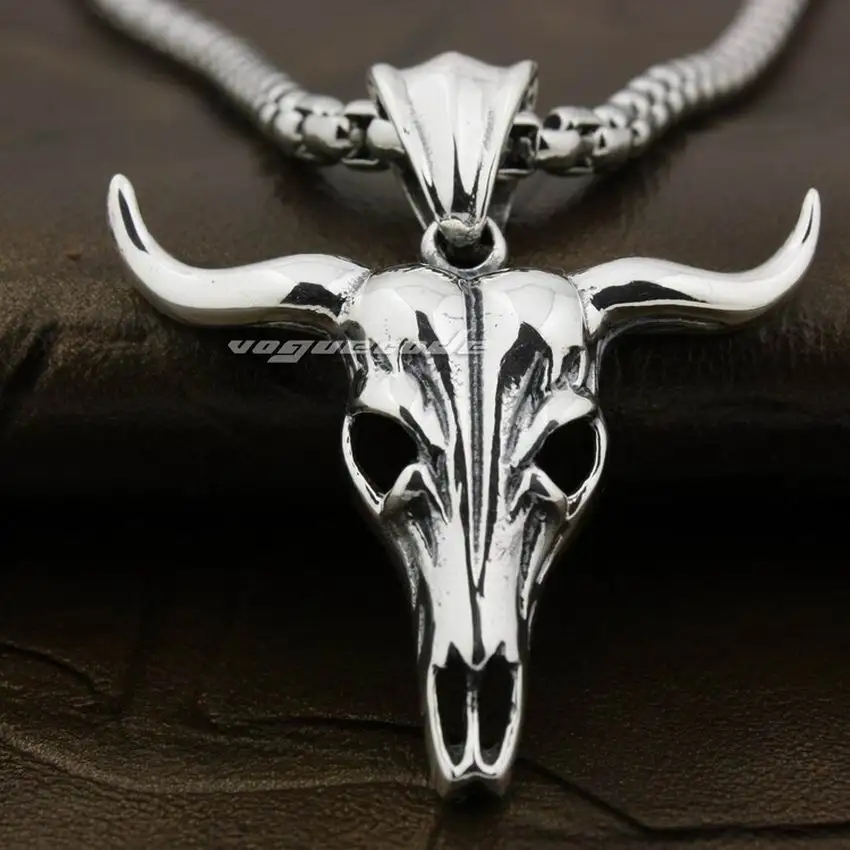 LINSION высшее качество Очаровательная большая фотолампа серебряная 8B004|biker pendant|buffalo