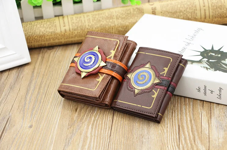 Кошелек Hearthstone с 3D логотипом кошелек тремя складками из натуральной кожи подарок