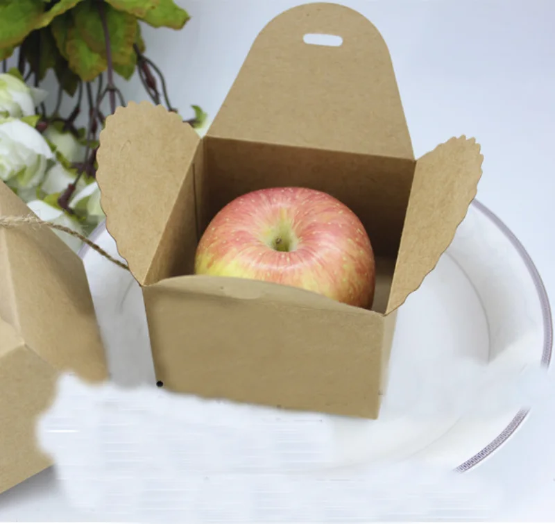 100 шт. новые коробки для конфет из крафт бумаги свадебных торжеств подарочные