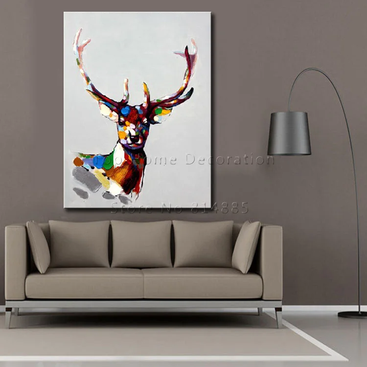 Антилопа Художественная Картина на холсте текстура 100% ручная роспись