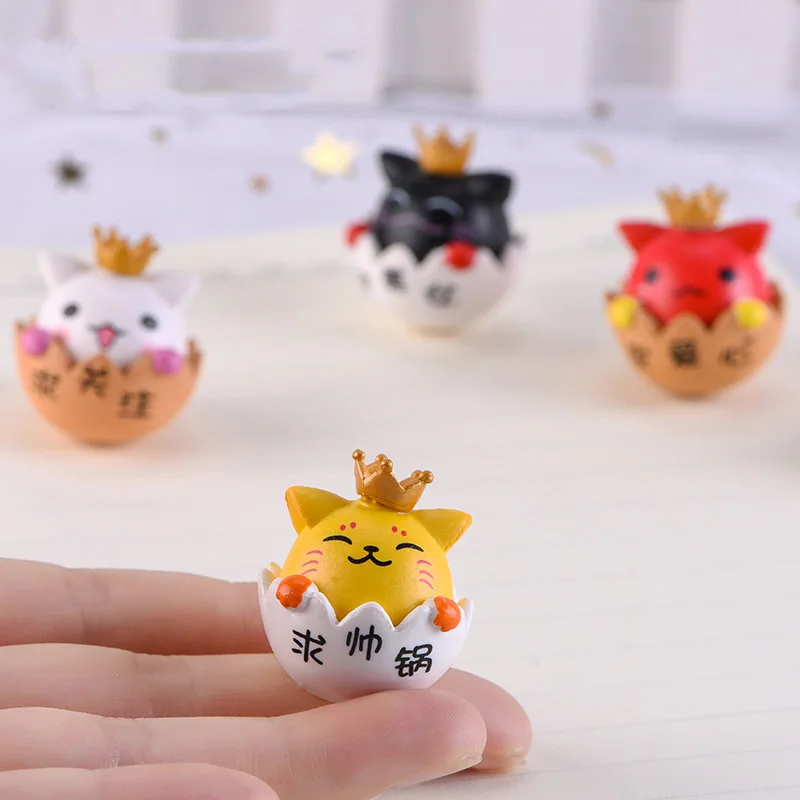 4 шт. корона котенок кошка миниатюрная Статуэтка Мультяшные фигурки животных