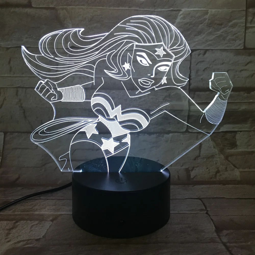 3D лампа 7 цветов светодиодные ночники для детей сенсорный светодиодный Usb