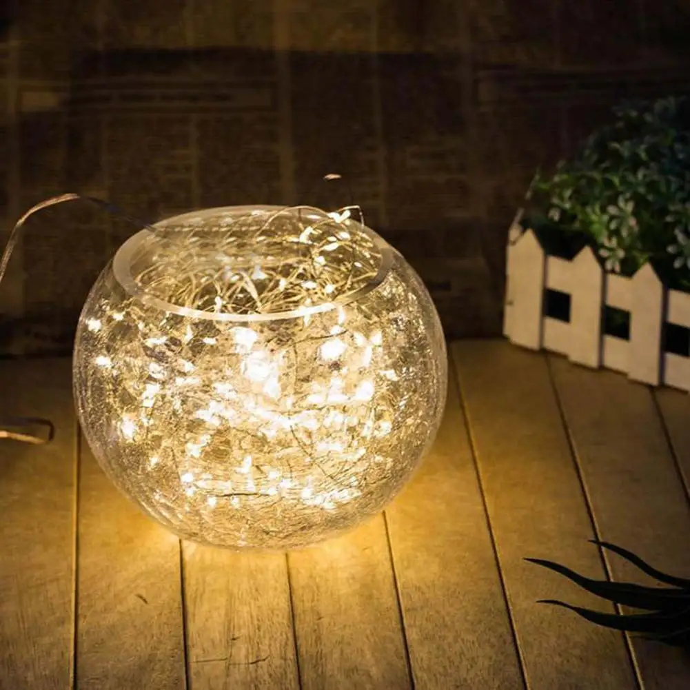 Солнечный свет 10 м 100LED медный провод Звездная лампа Водонепроницаемая