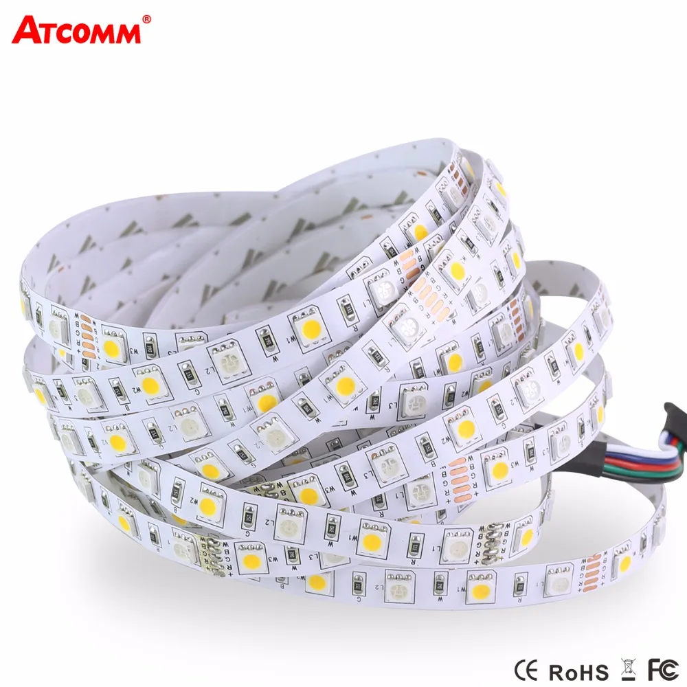 5 м 5050 RGB Светодиодная лента 60 Светодиодный s/M Высокий люмен гибкий DC 12 В RGB+ белый/теплый белый водонепроницаемый светодиодный лента декоративное освещение