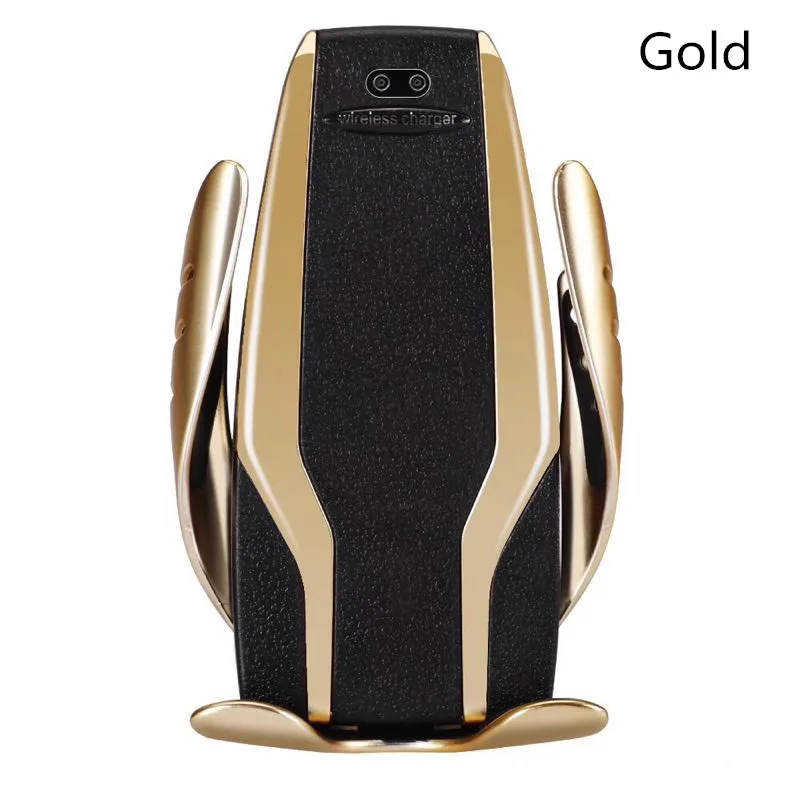 Gold 10 Вт автоматический зажимной Автомобильный держатель для телефона, беспроводное автомобильное зарядное устройство, gps держатель, крепление на вентиляционное отверстие, зарядное устройство для iPhone, samsung, быстрая зарядка - Название цвета: Gold