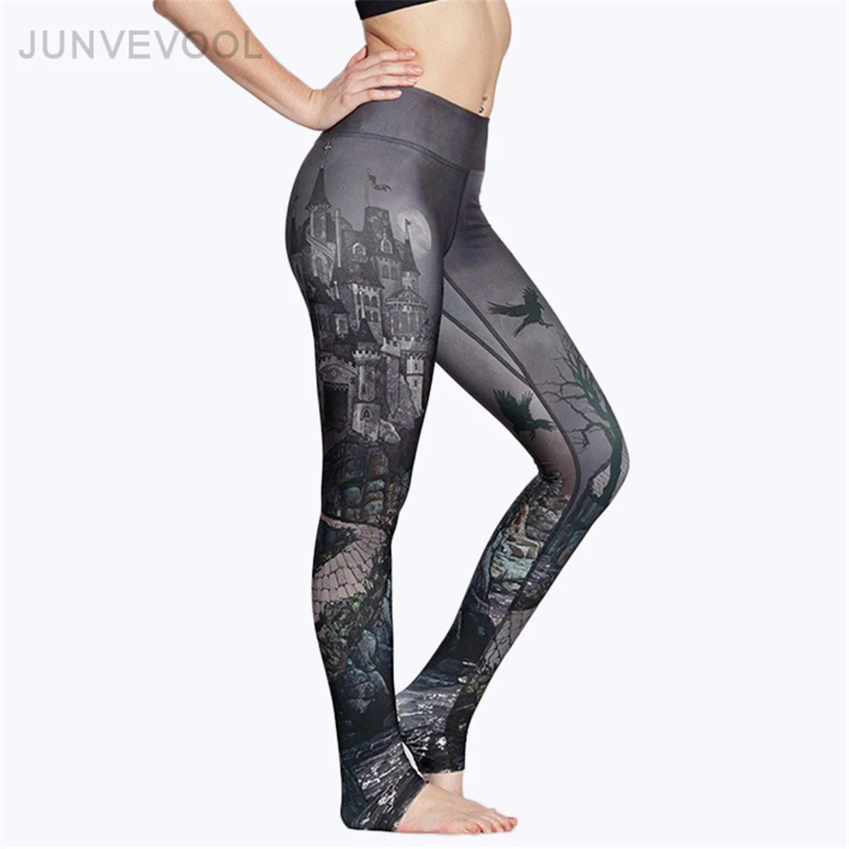 Gothic Fitness Leggings Harajuku Sexy Pants Elastic Women Legging Darkness High Quality Legins Push Up Workout Trousers | Женская одежда