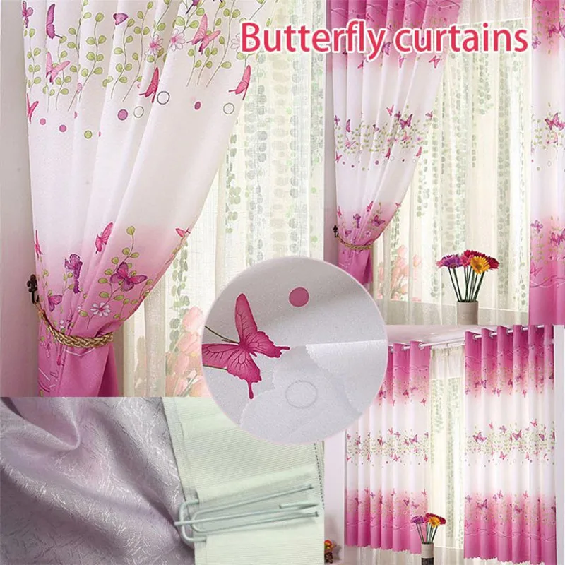 Готовый продукт Butterfly Calico тканевые экраны для окон рулонные шторы x30413|Жалюзи и