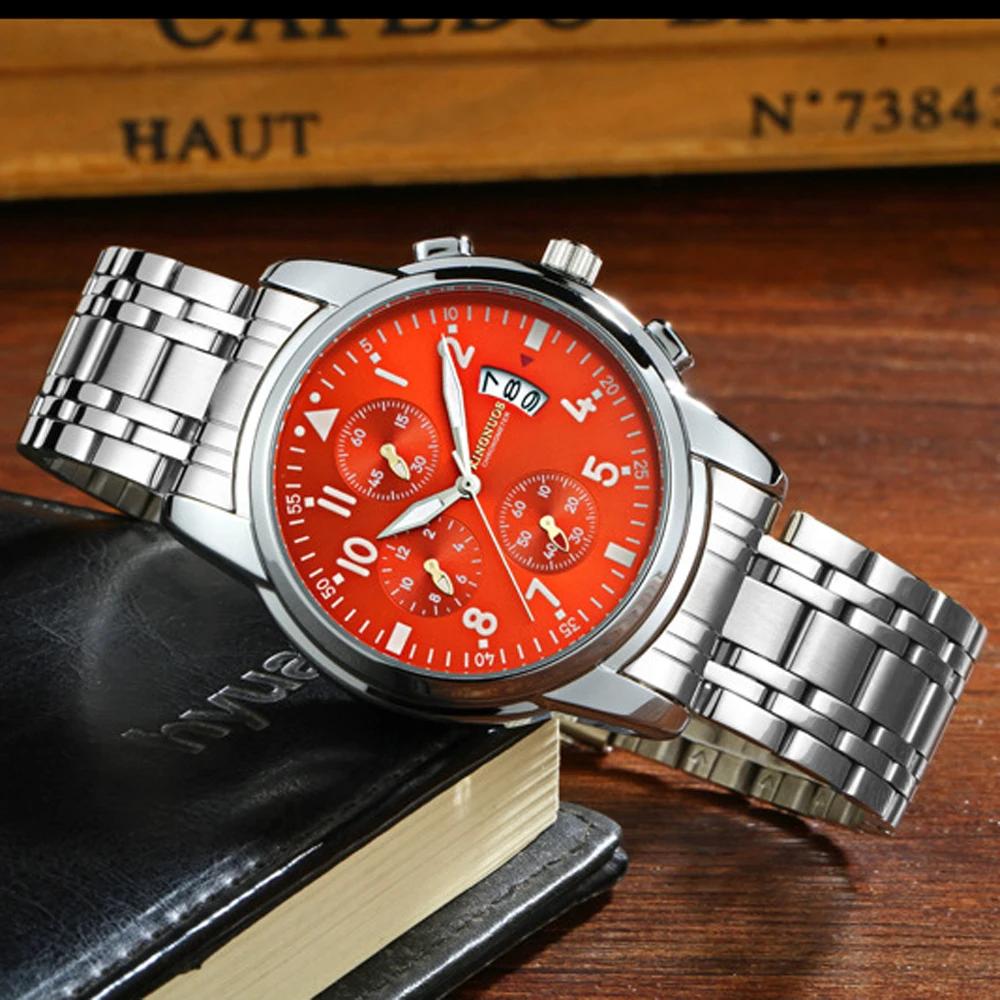 Мужские часы Montre Homme брендовые Роскошные деловые 2020 стальной ремешок 30 м