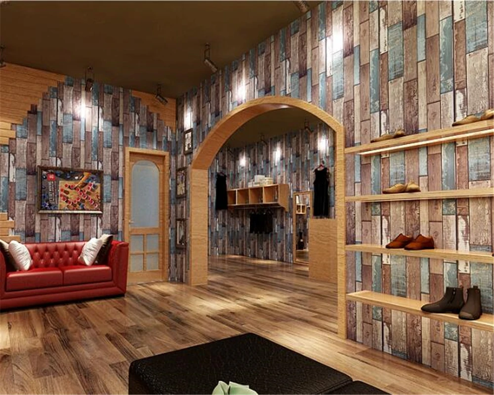 3D обои beibehang с имитацией древесины в стиле ретро|3d wallpaper|board wallpaperimitation wood |