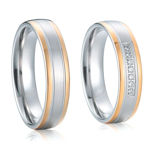 Подарок на годовщину набор ювелирных изделий из титана розового золота для пар |