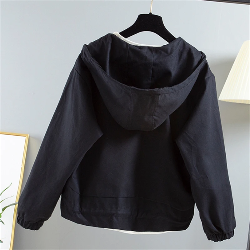 Куртка женская с капюшоном в стиле Харадзюку свободная повседневная верхняя