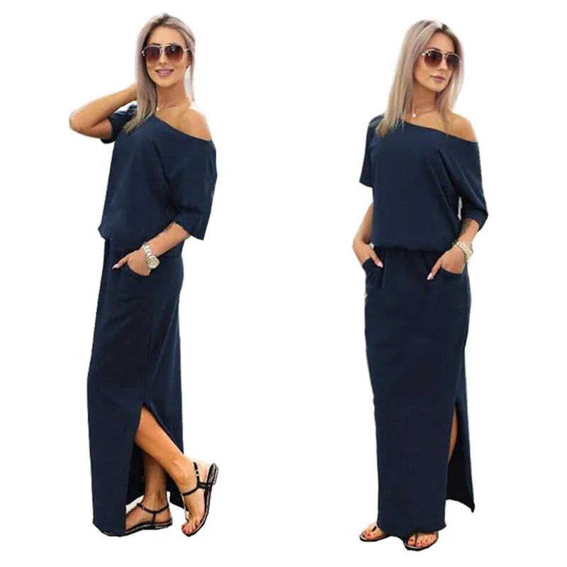 Для женщин летние длинные Бохо Макси платье пляжное Сарафан | Женская одежда