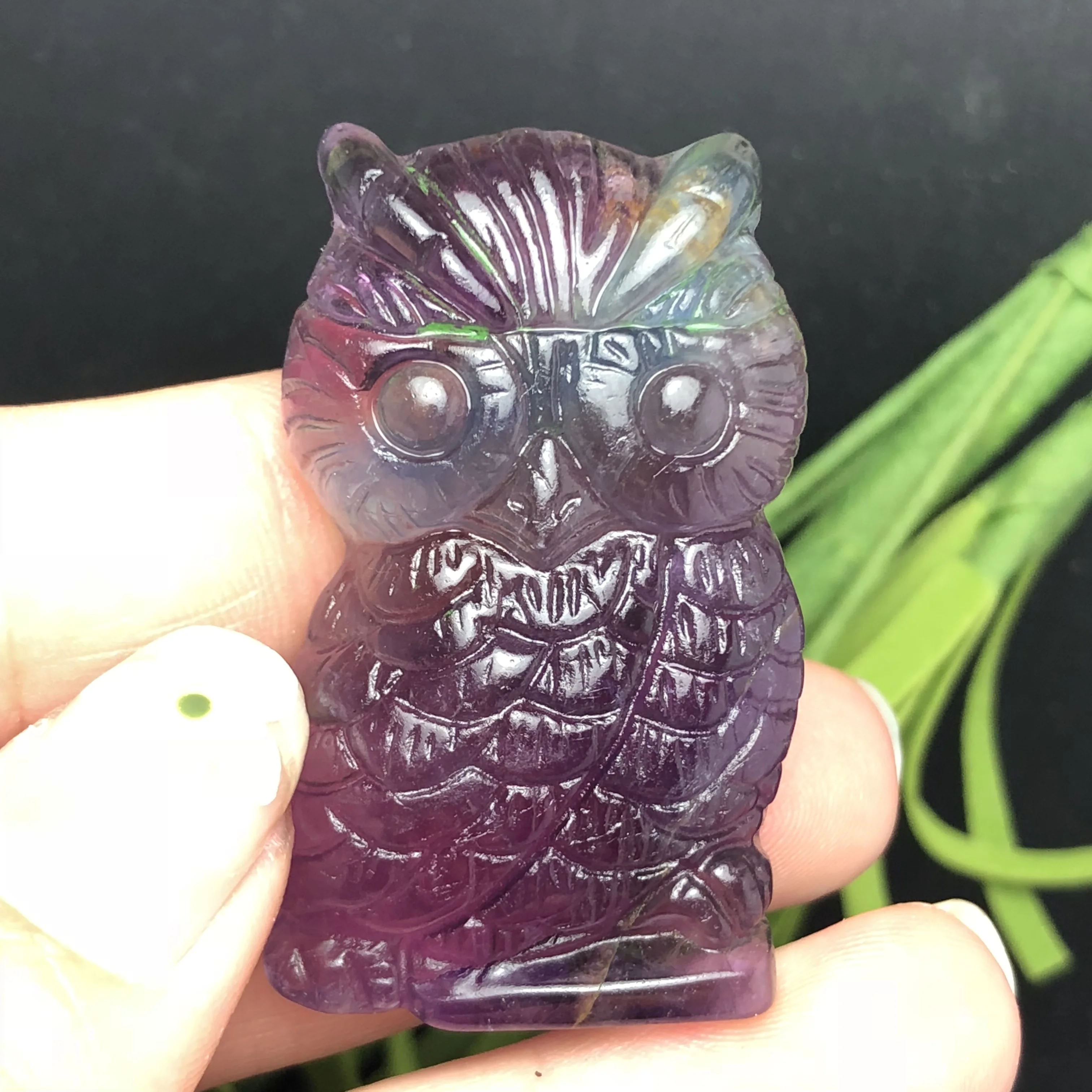 1 шт. натуральный флюорит Сова Кристалл минеральное ювелирное изделие мудрость