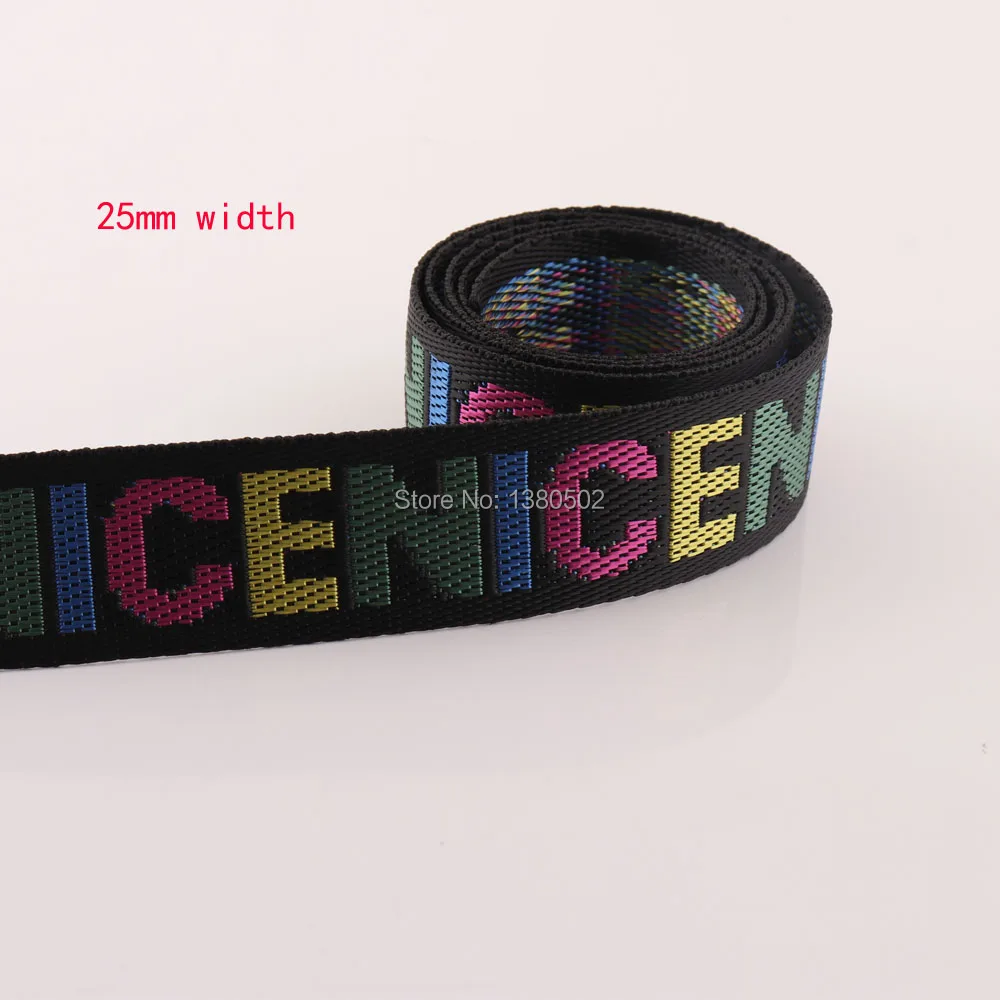 

10Yards 25mm 1inch Colorful Letter Nylon Cotton/polyester Webbing Ribbon totebag bag key fobs accessories