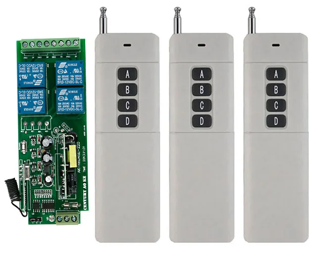 Беспроводной пульт дистанционного управления AC 85-250 В 110 220 4 канала RF релейный