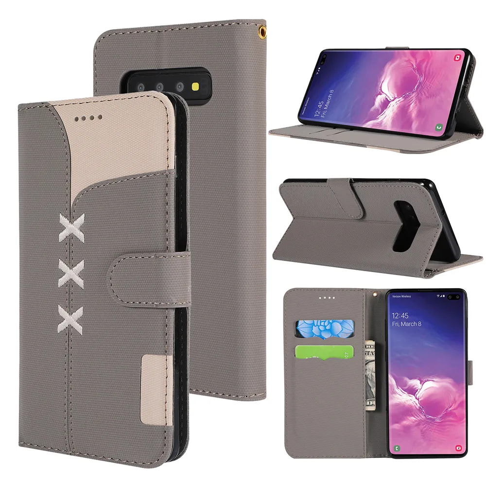 Чехол-кошелек для samsung Galaxy S10 S10e Book S9 S8 Plus, чехол A70 A50 A40 A30, сшитая кожа, стильный спортивный Чехол