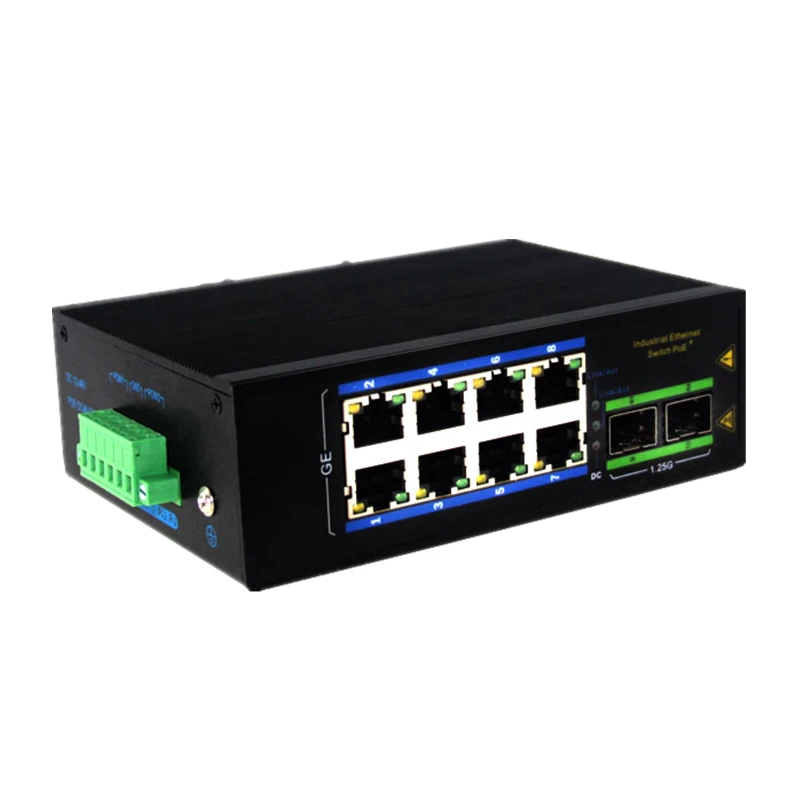 Управляемый волоконно-кольцевой Промышленный Коммутатор Ethernet 8x1 0/100/1000base-t порты
