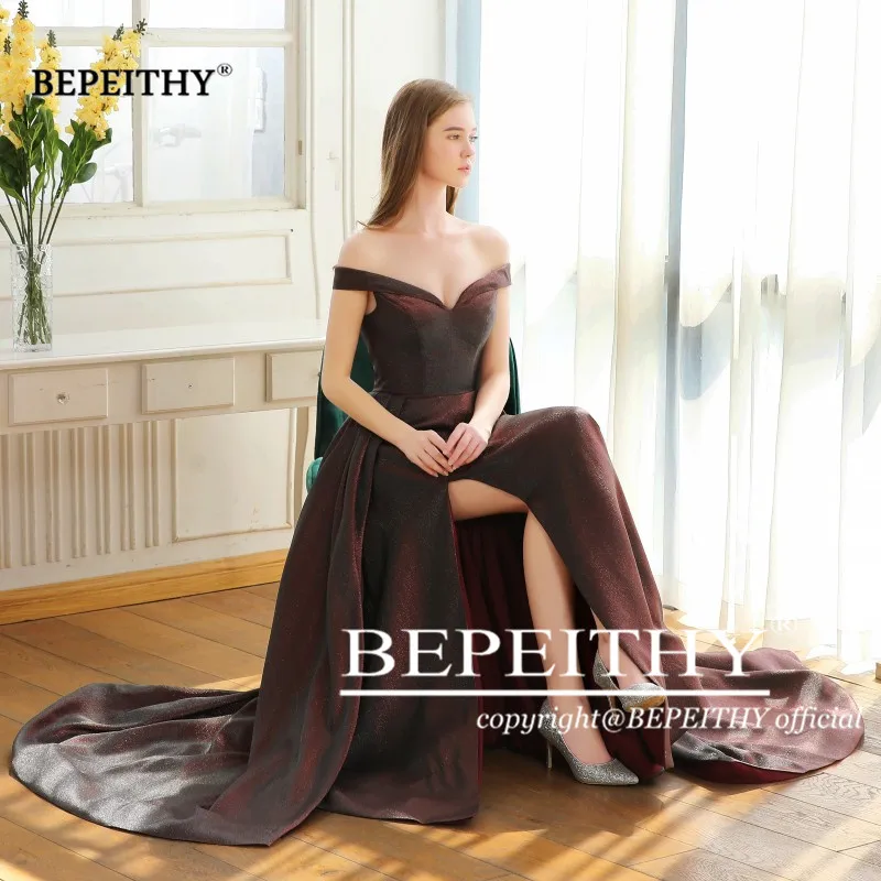 BEPEITHY Abendkleider/длинные платья для выпускного вечера с открытыми плечами высоким
