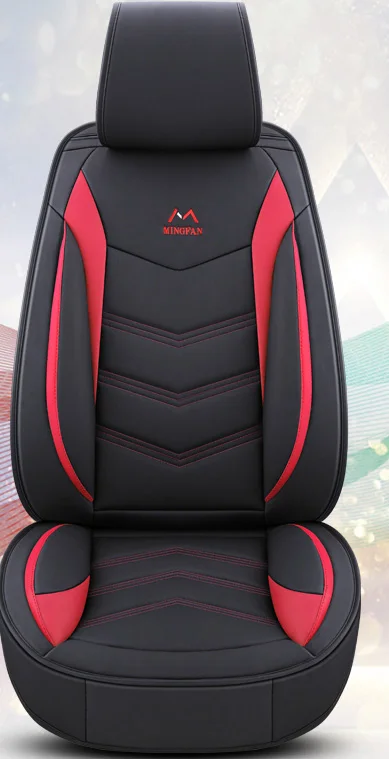 black-red front Абсолютно новая подушка для сиденья автомобиля, приятная на ощупь, универсальная, супер-волоконная, тонкая, искусственная кожа, подседельная подушка, чемодан - Название цвета: black-red front