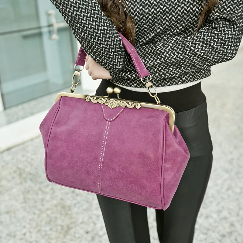 Повседневные винтажные маленький серый цвет нубука Искусственная кожа леди