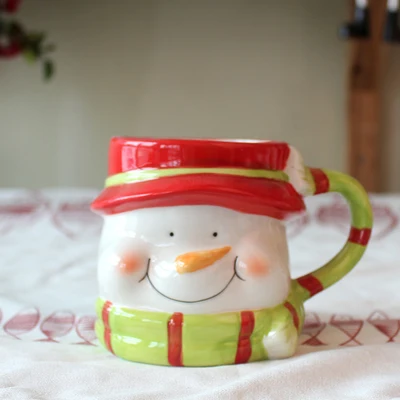 Новое поступление 380 мл керамическая Рождественская кружка прекрасный снеговик