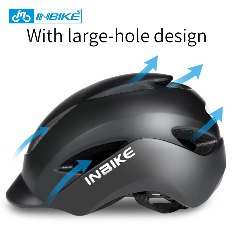 INBIKE City Road Cycling Helmet With Taillights Integrally-molded Men Women Bike BackLED Light For Bicycle Scooter | Спорт и