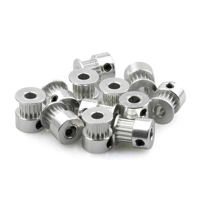 4pcs/lot gt2 5mm 16 20 teeth Timing GT2-16 pulley Alumium Bore fit forbelt Width 6mm for anet A8 A6 E10 3D Printer parts |