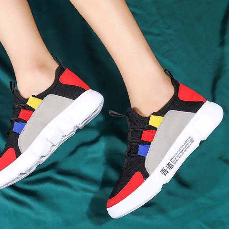 Fashion Sneakers Men Shoes Lace-Up Mesh Patchwork Chunky Dad For 2019 Platform INS Hot Harajuku Style Man | Обувь