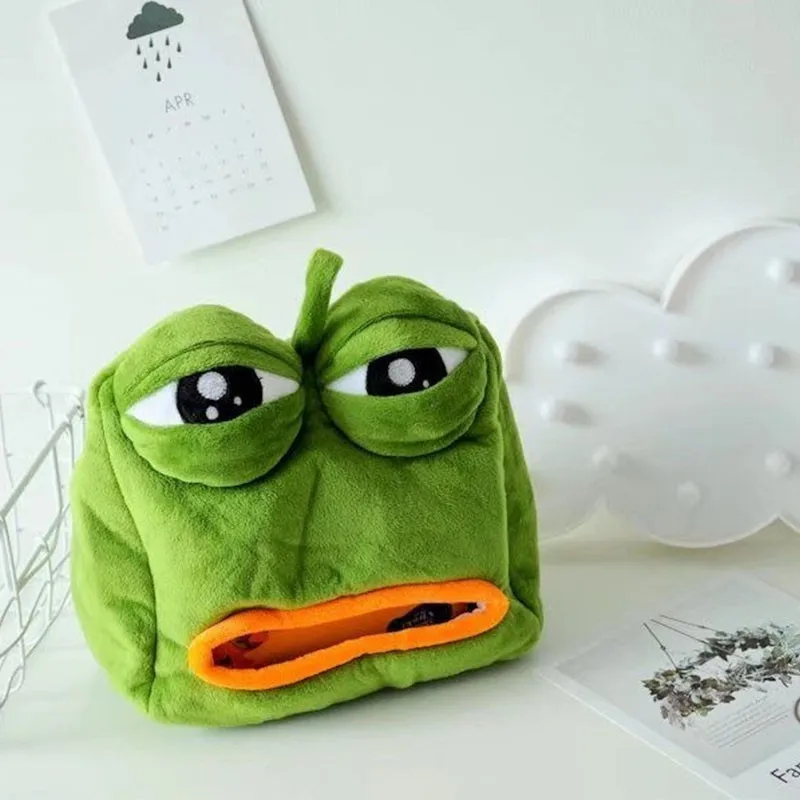 Frog tissue cover Милый мультфильм Sad маленькая лягушка коробка для салфеток САД ОФИС ТУАЛЕТ декоративные салфетки бумажный контейнер держатель для салфеток подарок - Цвет: Frog tissue cover