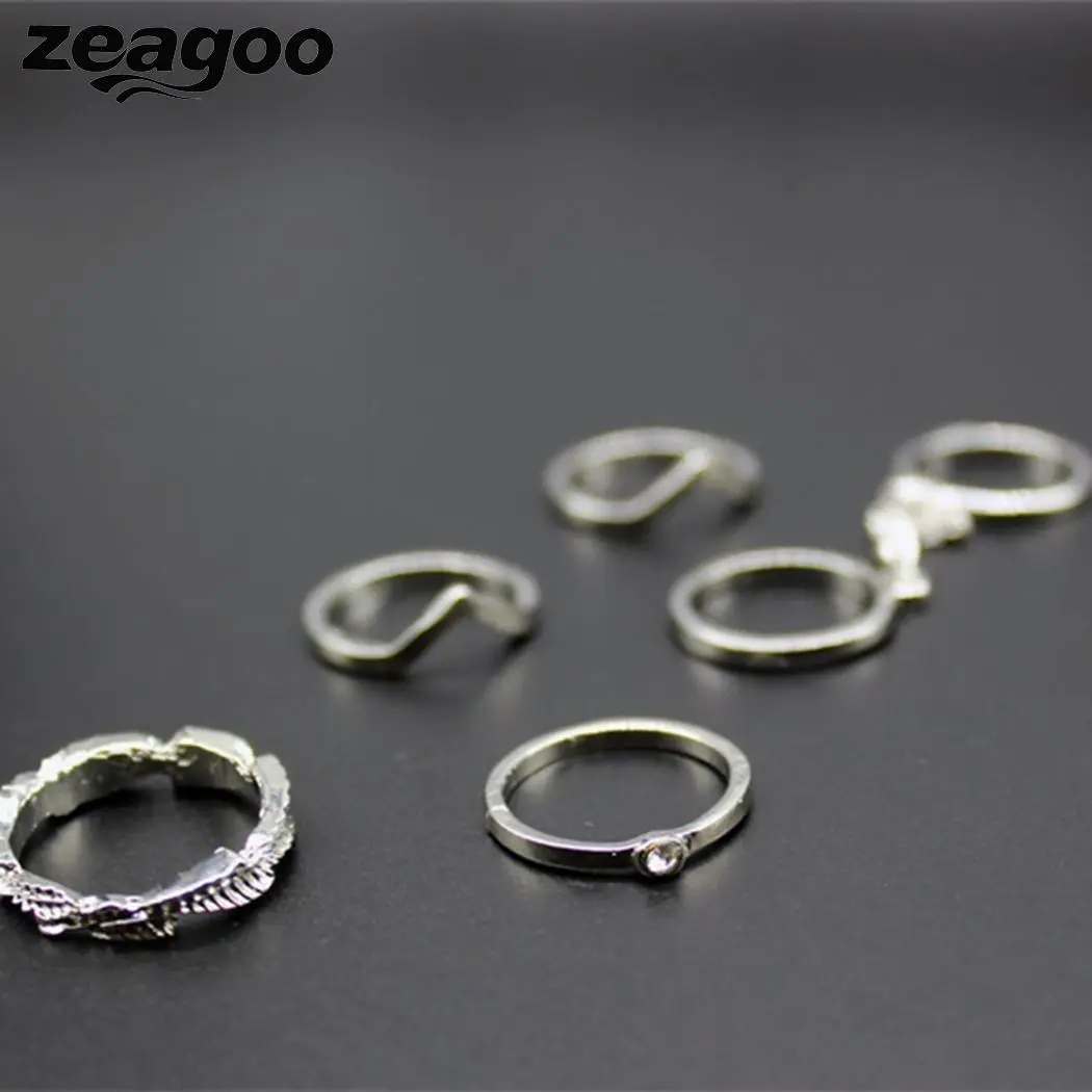 Zeagoo модные цепочка на палец сплавные кольца для женские комбинированные